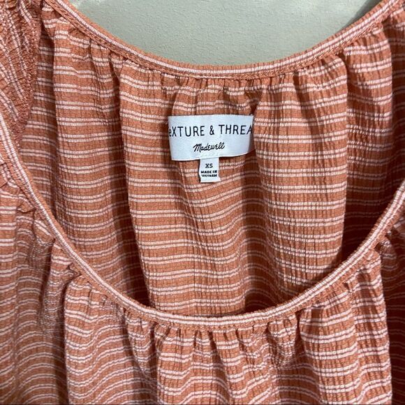 𝅺madewell Sz Xs Texture & Thread Peasant Top in Stripe - Picture 7 of 8